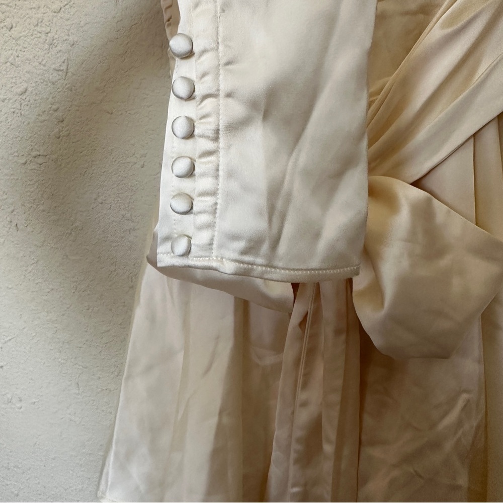 House of CB Cream Long-Sleeve Open-Back Mini Dress - Picture 9 of 15